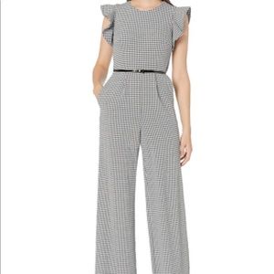 Calvin Klein Jumpsuit Black and White Gingham Size 6